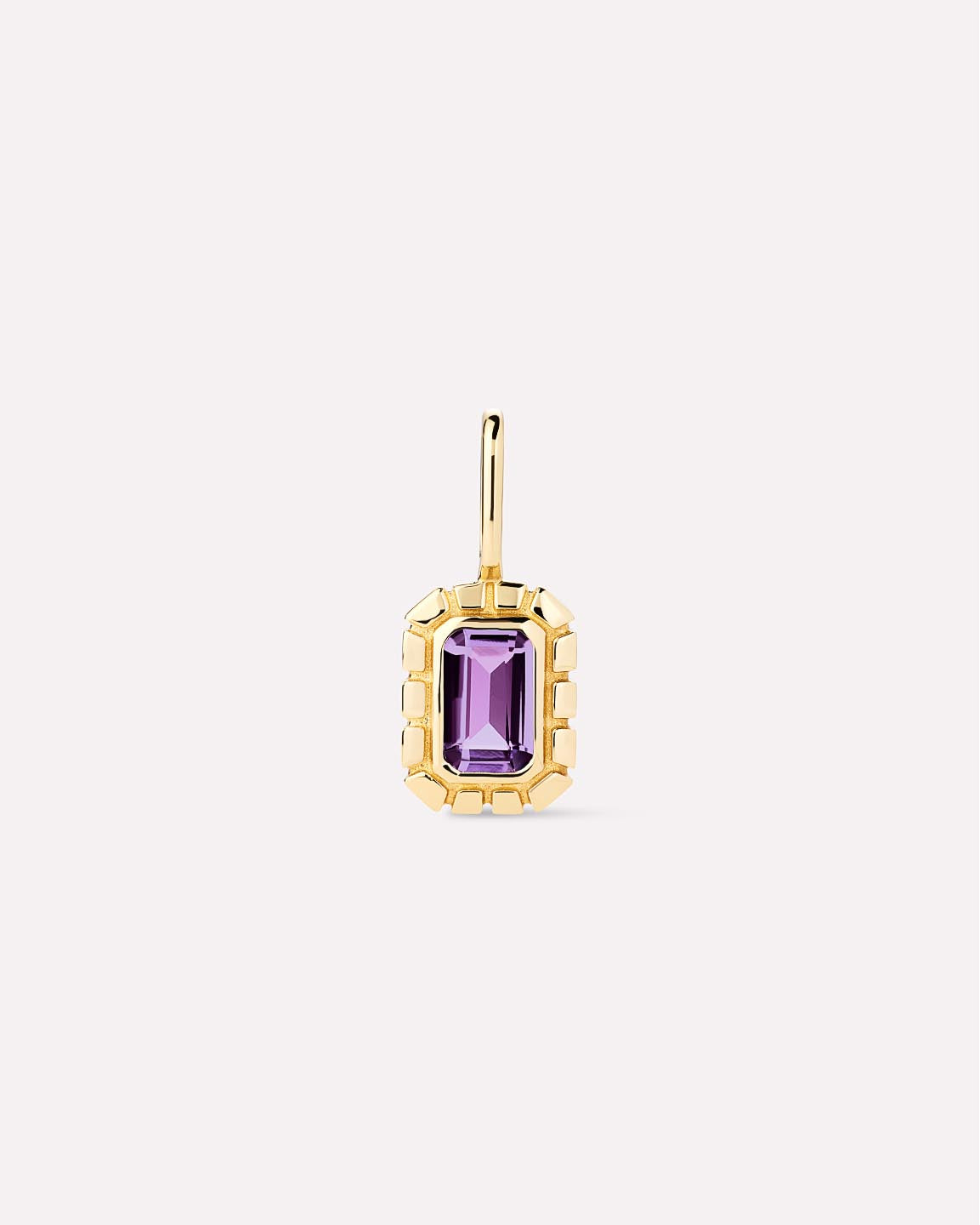 Solid Yellow Gold - Amethyst Heirloom Charm