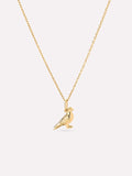Solid Yellow Gold - Pigeon Charm Necklace
