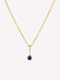 Solid Yellow Gold - Sapphire Mini Birthstone Necklace