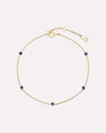 Solid Yellow Gold - Sapphire Birthstone Station Bracelet