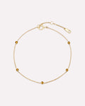 Solid Yellow Gold - Citrine Birthstone Station Bracelet
