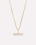 Solid Yellow Gold - Diamond Toggle Charm Necklace