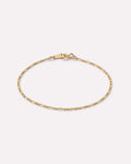 Solid Yellow Gold - Figaro Chain Bracelet
