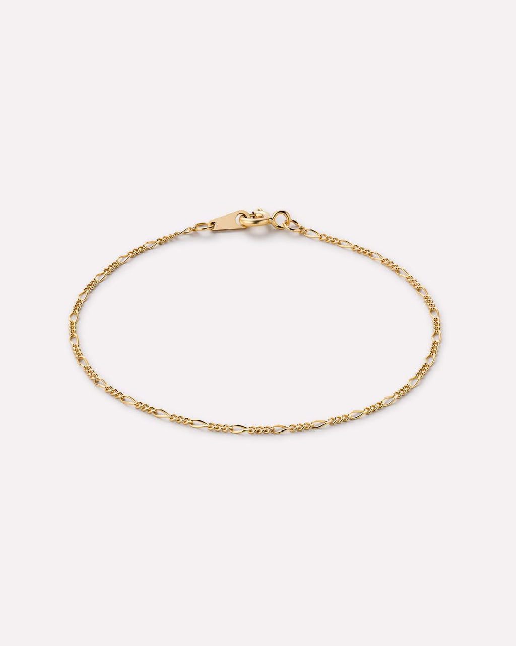 Solid Yellow Gold - Figaro Chain Bracelet