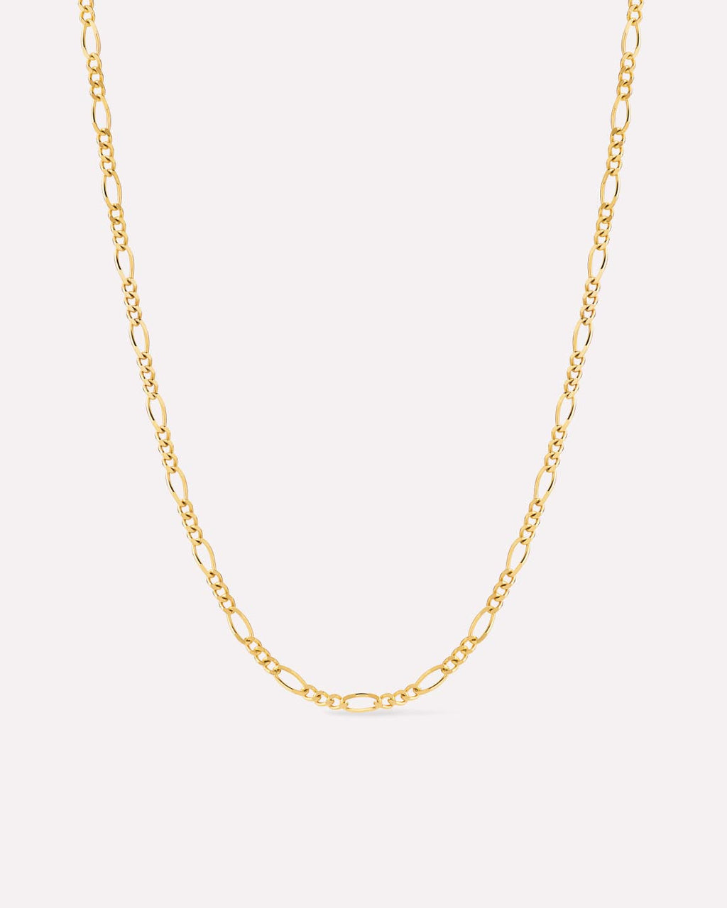 Solid Yellow Gold - Figaro Chain Necklace