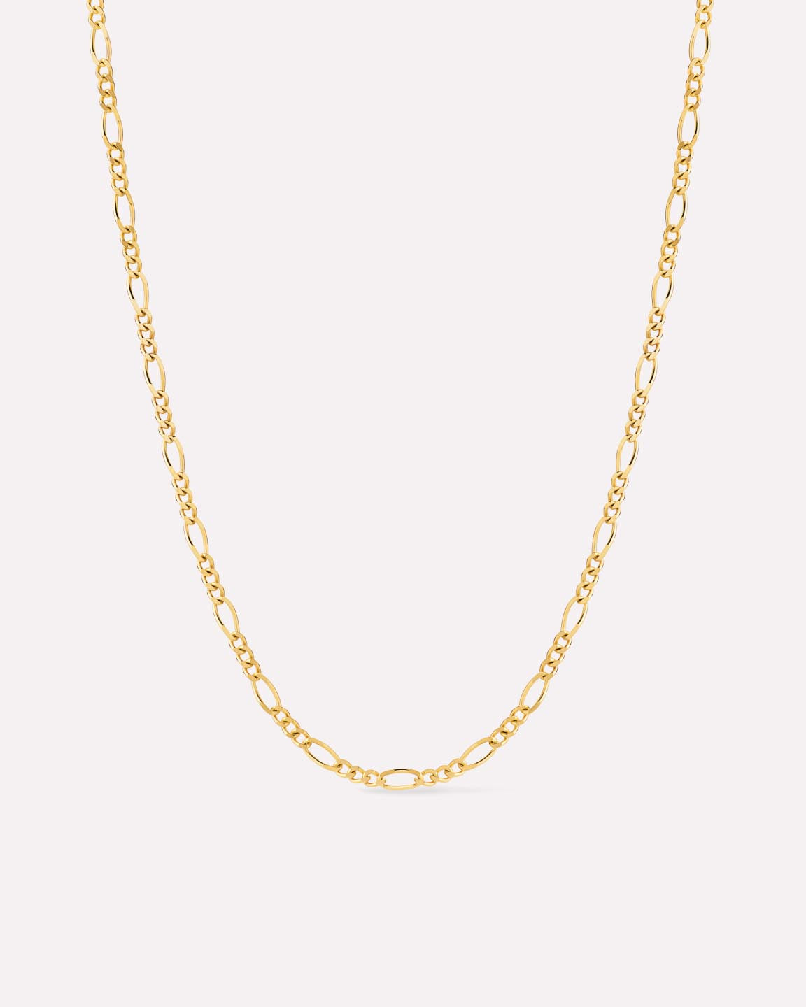 Solid Yellow Gold - Figaro Chain Necklace