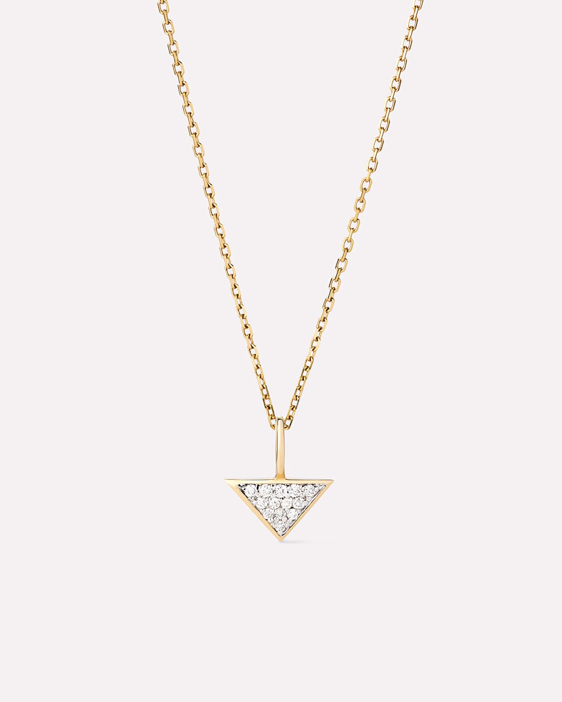 Solid Yellow Gold - Trillion Diamond Charm Necklace