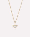 Solid Yellow Gold - Trillion Diamond Charm Necklace