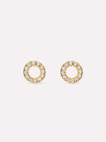 Solid Yellow Gold - Diamond Circle Studs