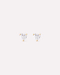 Solid Yellow Gold - Diamond Heart Studs