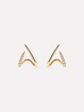 Solid Yellow Gold - Diamond Aurora Huggie Studs
