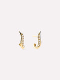Solid Yellow Gold - Diamond Flame Studs