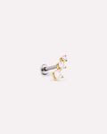 Solid Yellow Gold - Diamond Crawler Flatback Single Stud