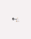 Solid Yellow Gold - Diamond Pear Flatback Single Stud