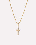 Solid Yellow Gold - Diamond Cross Necklace