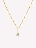 Solid Yellow Gold - Diamond Mini Birthstone Necklace