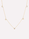Solid Yellow Gold - Diamond Station Necklace