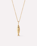 Solid Yellow Gold - Gold Fish Necklace