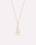 Solid Yellow Gold - Mother of Pearl Shell Necklace