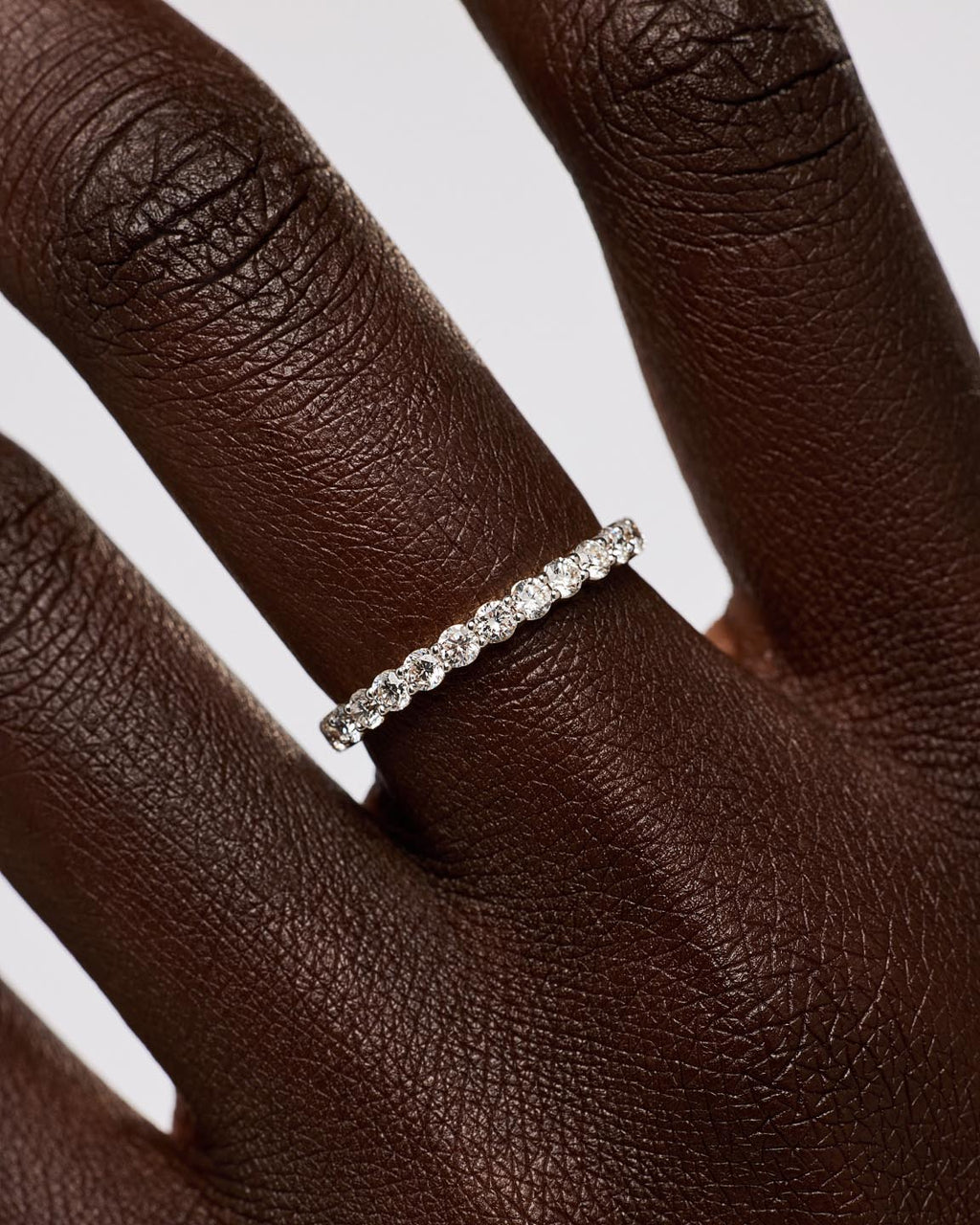 Solid White Gold - Eternity Diamond Ring (1 ctw)