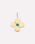 Solid Yellow Gold - Emerald Flower Charm