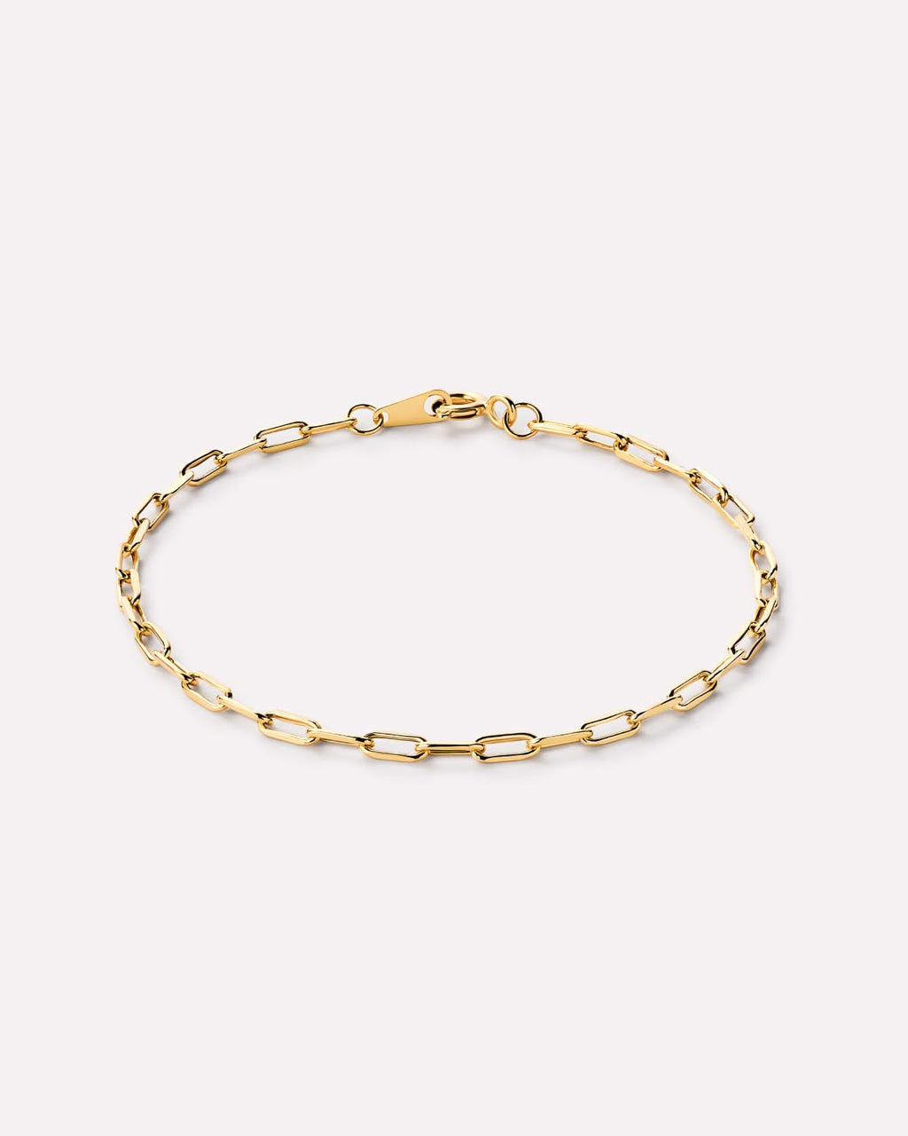Solid Yellow Gold - Medium Paperclip Bracelet