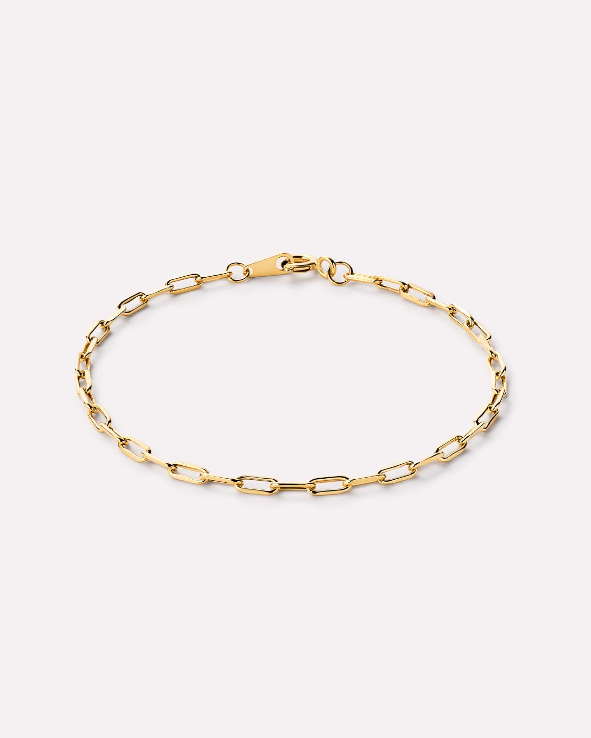 Solid Yellow Gold - Medium Paperclip Bracelet
