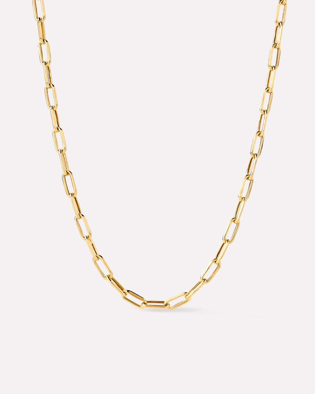 Solid Yellow Gold - Medium Paperclip Necklace