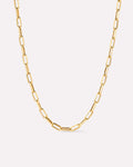 Solid Yellow Gold - Medium Paperclip Necklace