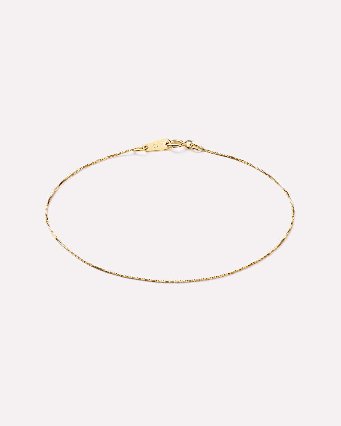 Solid Yellow Gold - Gold Mini Box Chain Bracelet