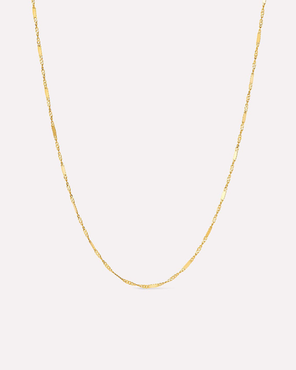 Solid Yellow Gold - Singapore Chain Necklace