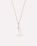 Solid Yellow Gold - Organic Pearl Necklace