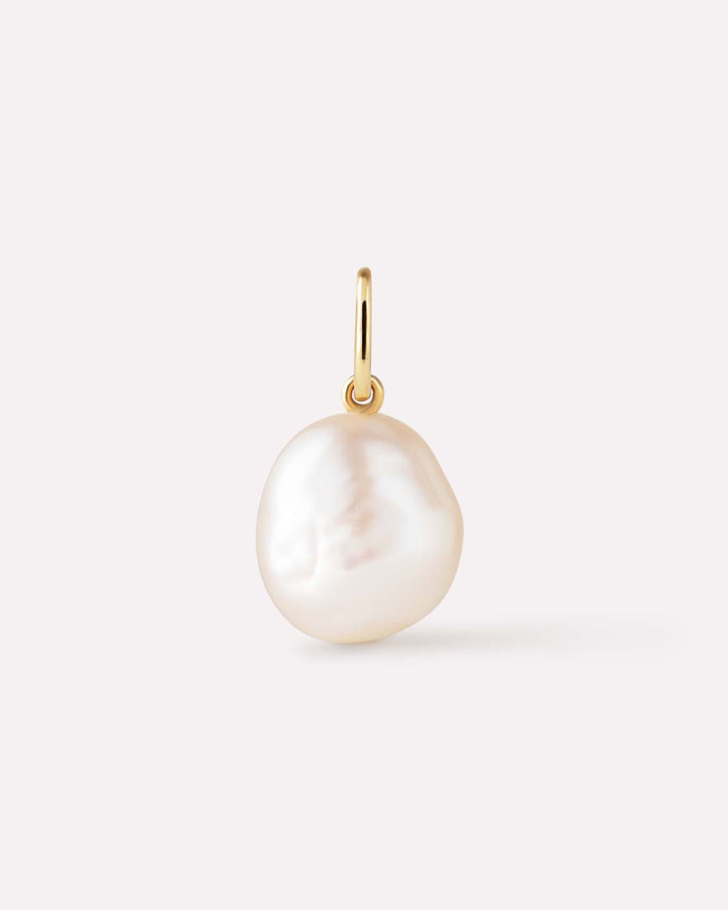 Solid Yellow Gold - Organic Pearl Charm