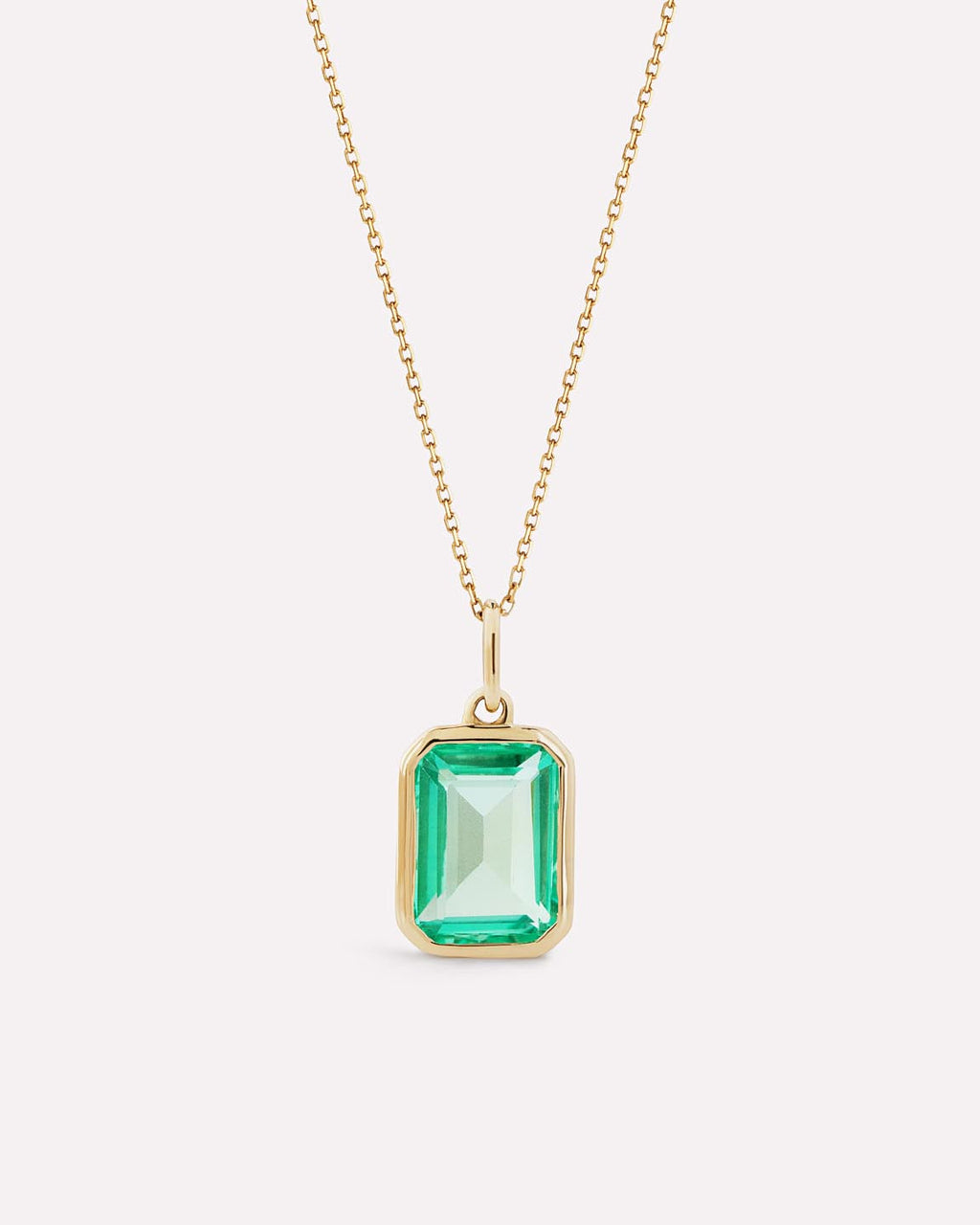Solid Yellow Gold - Green Sapphire Spritz Necklace