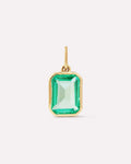 Solid Yellow Gold - Green Sapphire Spritz Charm