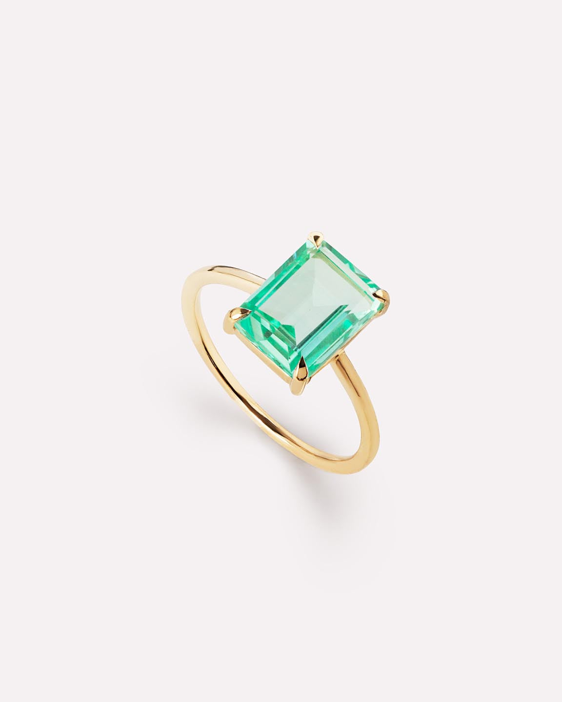 Solid Yellow Gold - Green Sapphire Spritz Ring