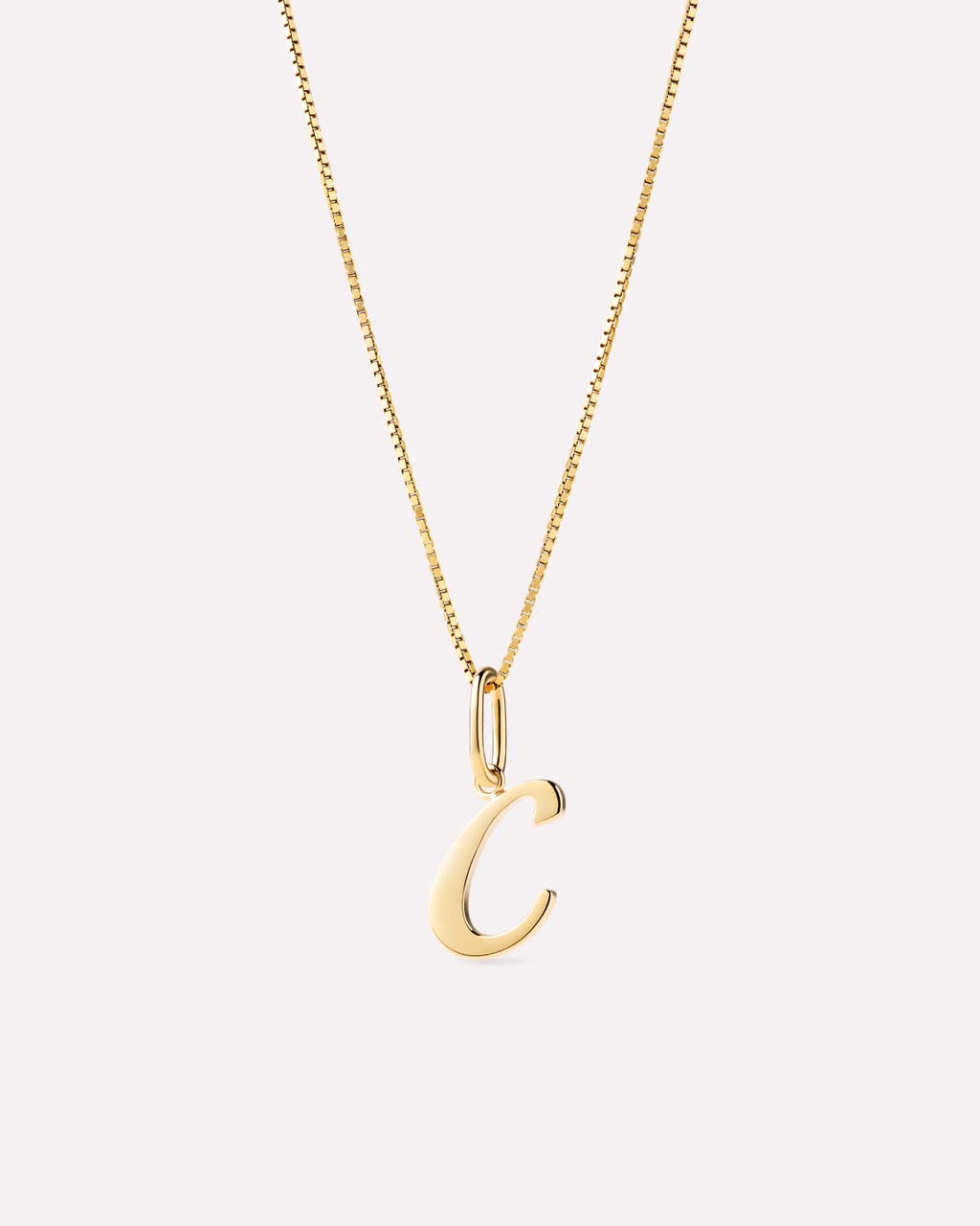 Solid Yellow Gold - Script Letter Necklace