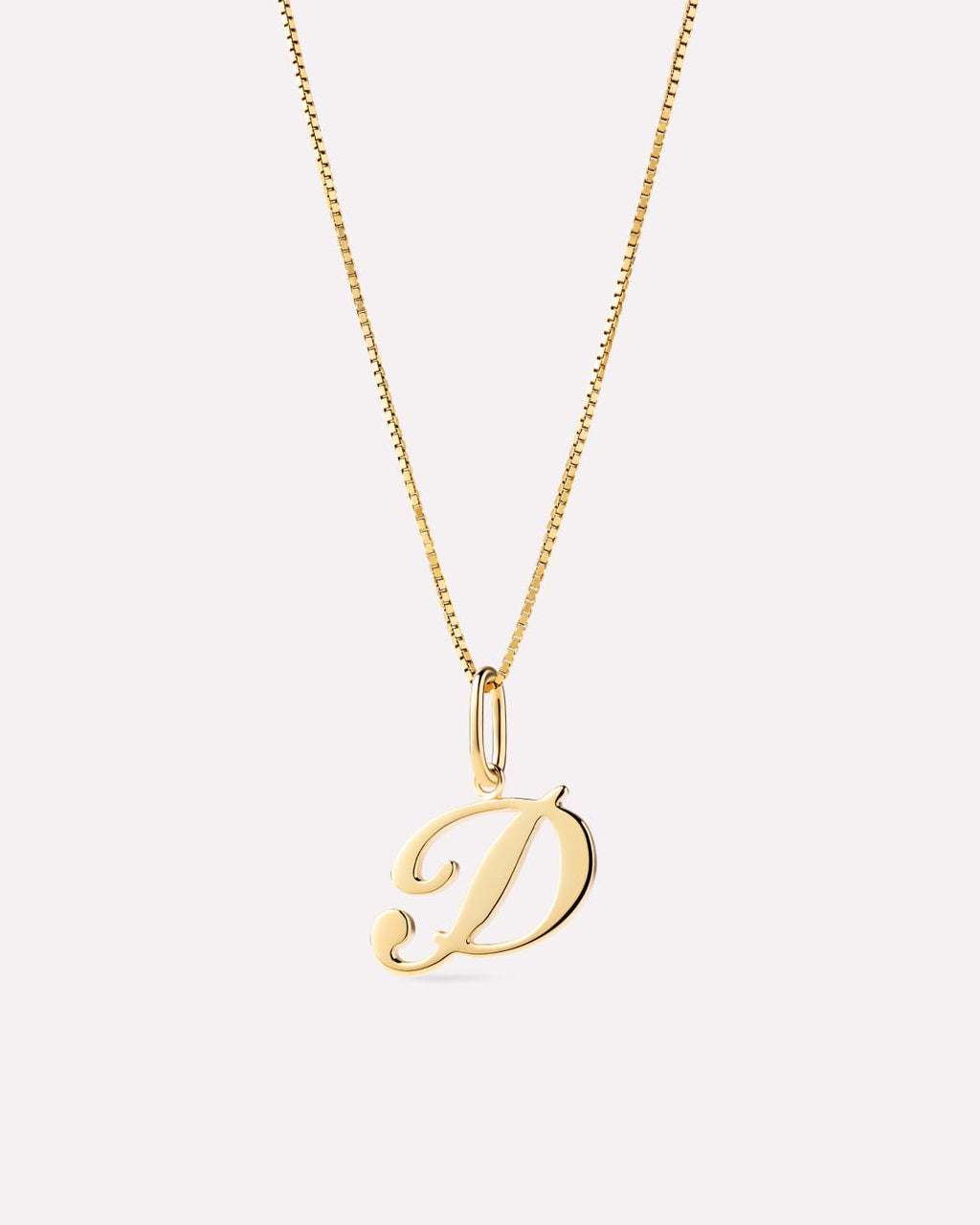 Solid Yellow Gold - Script Letter Necklace