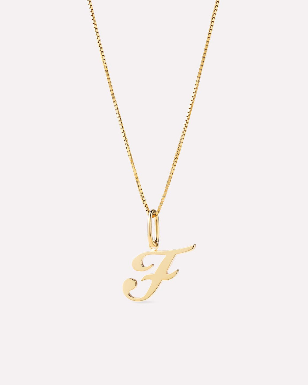 Solid Yellow Gold - Script Letter Necklace
