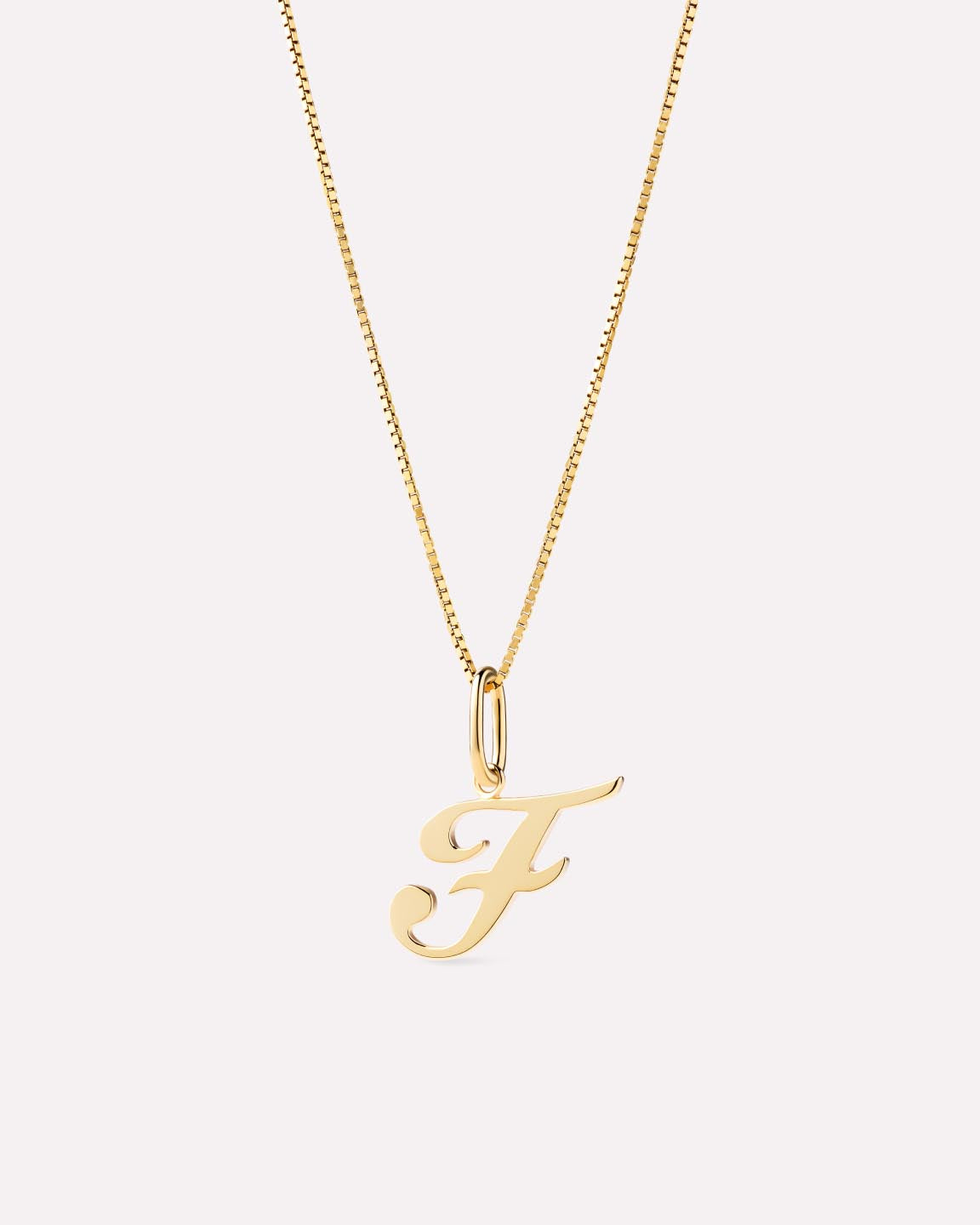Solid Yellow Gold - Script Letter Necklace