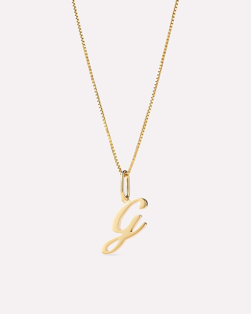 Solid Yellow Gold - Script Letter Necklace