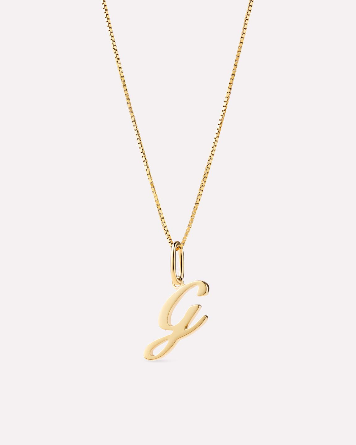 Solid Yellow Gold - Script Letter Necklace