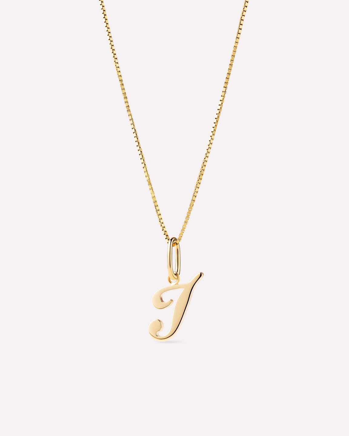 Solid Yellow Gold - Script Letter Necklace