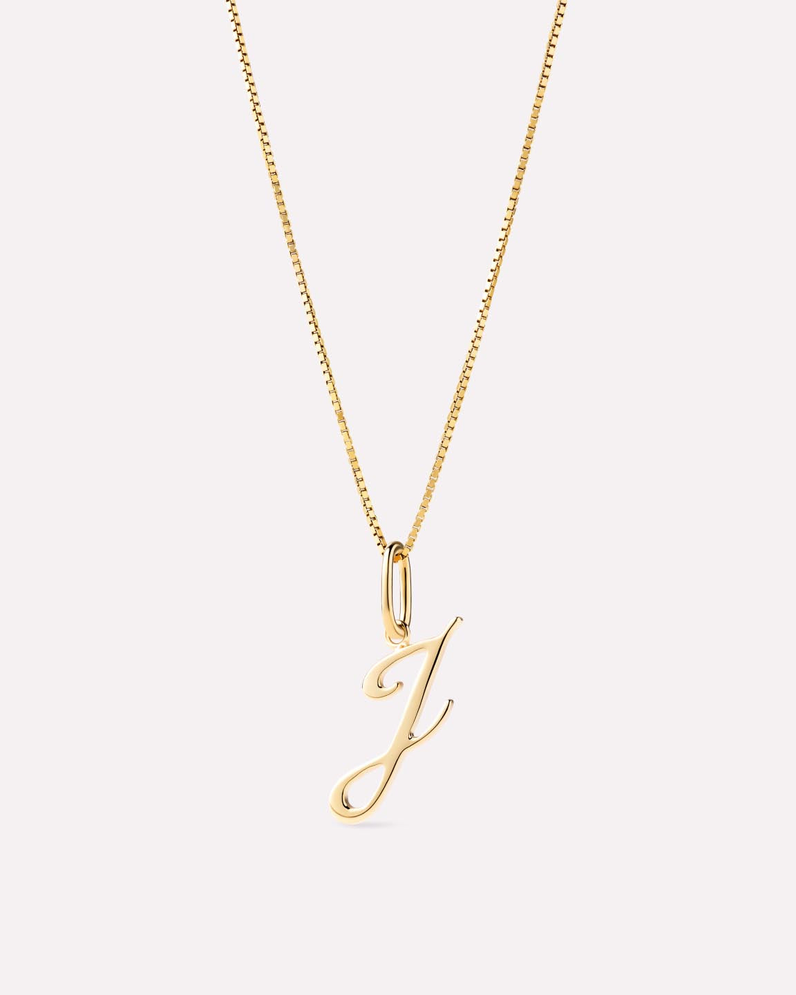 Solid Yellow Gold - Script Letter Necklace