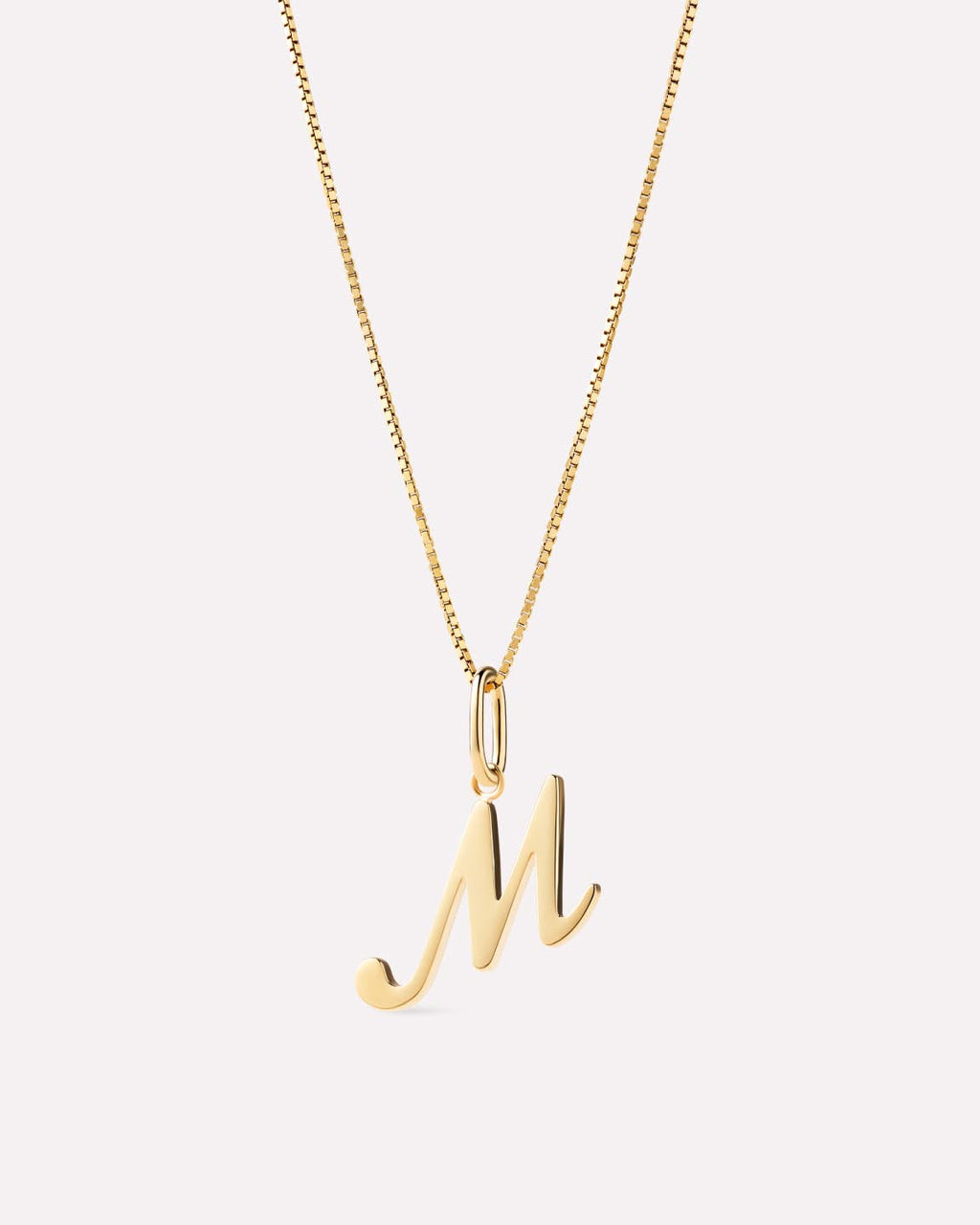 Solid Yellow Gold - Script Letter Necklace