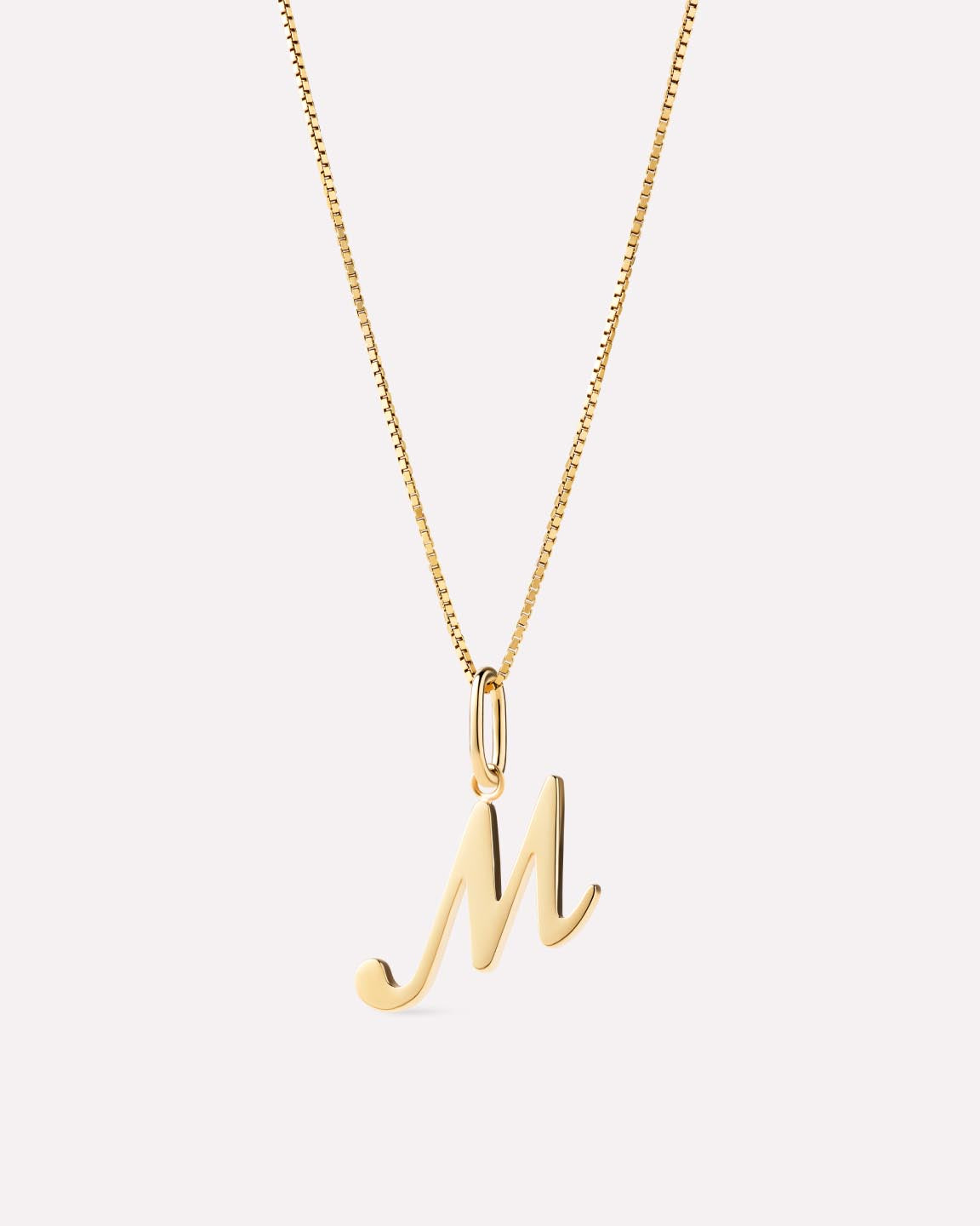 Solid Yellow Gold - Script Letter Necklace