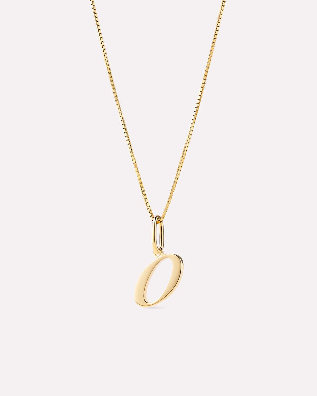 Solid Yellow Gold - Script Letter Necklace