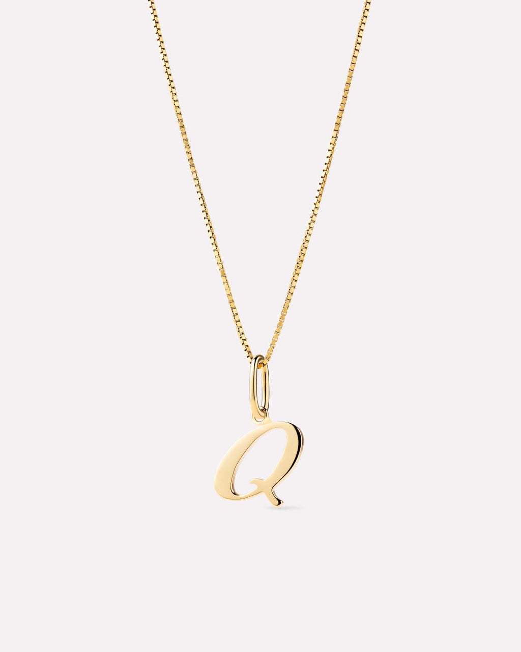 Solid Yellow Gold - Script Letter Necklace