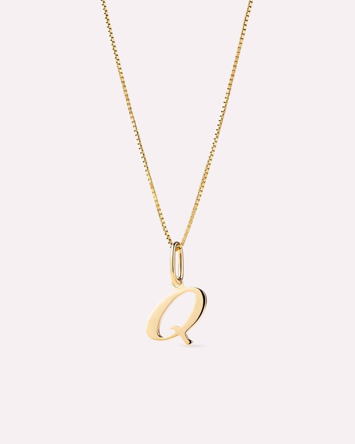 Solid Yellow Gold - Script Letter Necklace