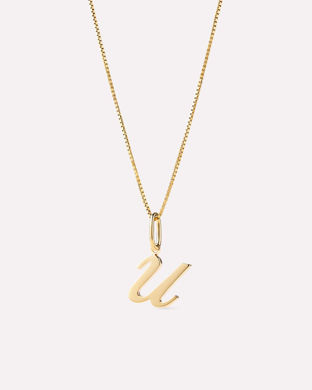 Solid Yellow Gold - Script Letter Necklace